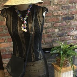 Beautiful black sheer vintage coverup or (dress). Very detailed.